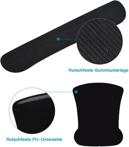 Ergonomisches Mauspad und Tastatur Handgelenkauflagen Set Gelkissen PU