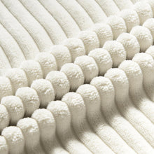 Kissenbezug 45x45 2er Set Creme Kordsamt gestreiftes Muster