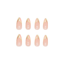 24er Set Glitter Mandel Nägel Stiletto - Rainbow French