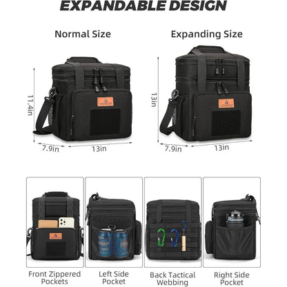 Taktische Lunchtasche, isoliert & wasserdicht, 22L Schwarz