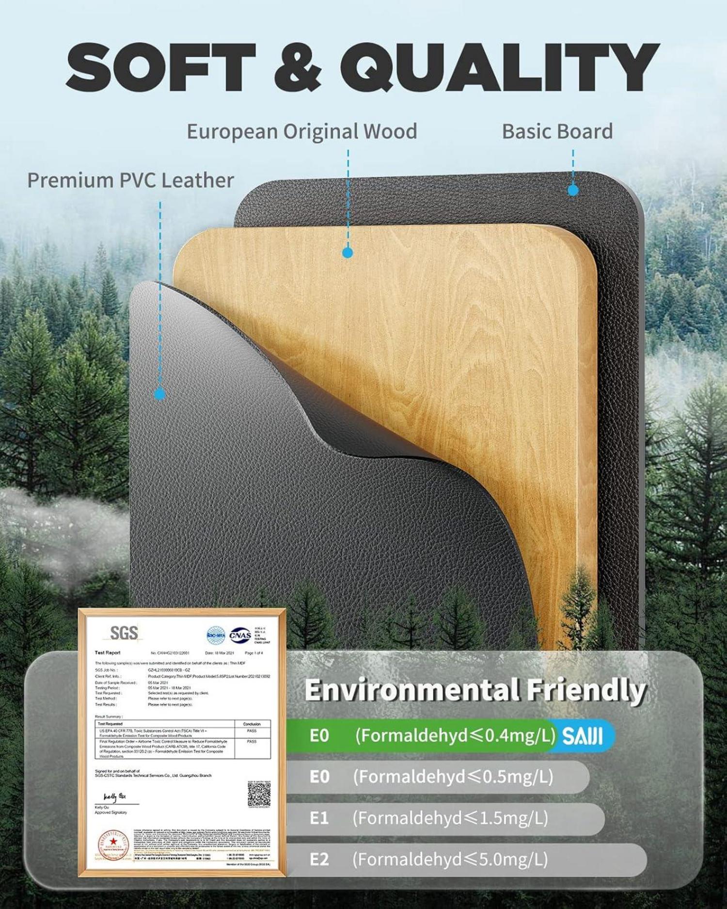 SAIJI Beistelltisch Laptoptisch Höhen verstellbar 55x39cm