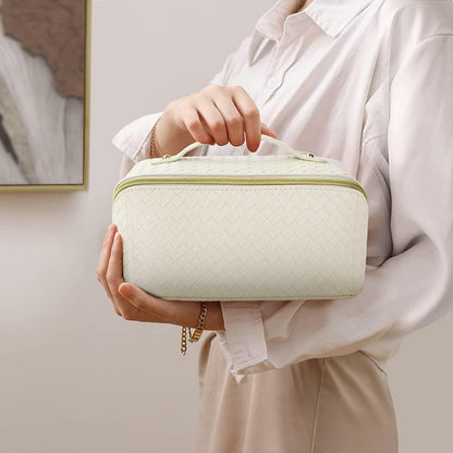 Aucuu PU Leder Reise Kosmetiktasche Große Kapazität Wasserdicht