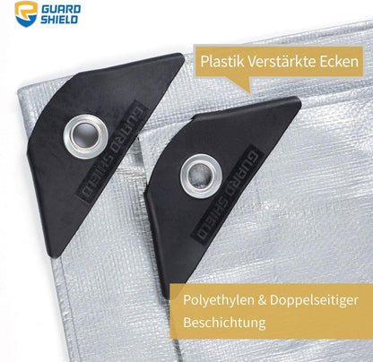 Abdeckplane mit Ösen Wasserdicht 4m x 6m Grau