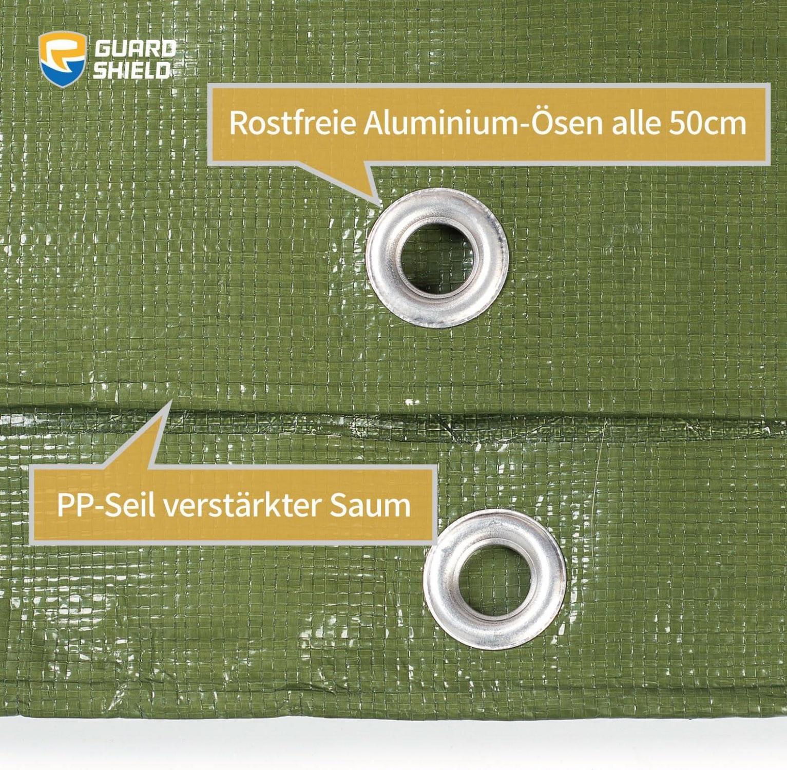 Abdeckplane Grün Wasserdicht 4x8m 160g/m² Allzweckplane UV-Schutz Schimmelresistent