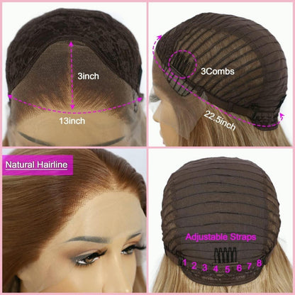 Blond Wellige Lace Front Perücke mit Highlights – 26 Zoll