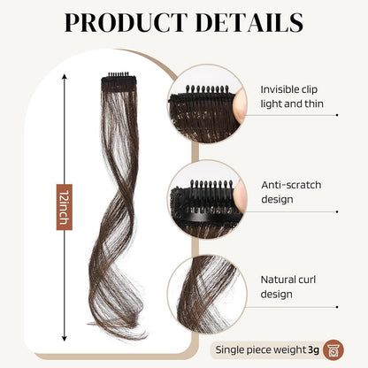 Clip-in Pony Dunkelbraun mit Kupfer Highlights – 30cm