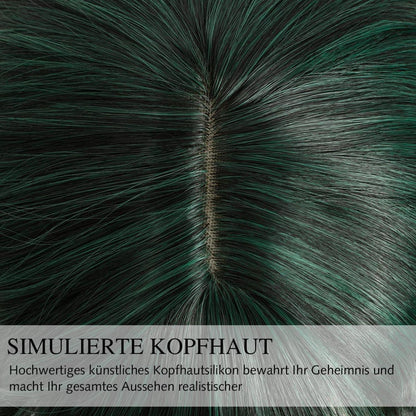 Dunkelgrüne Bob Perücke mit Pony – Damen Kurzhaar Perücke für Cosplay & Party