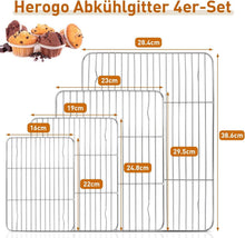 Herogo Edelstahl Abkühlgitter Set 4 Stück Backen Grillen