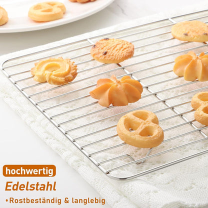 Herogo Abkühlgitter Set Edelstahl Backbleche 4 Größen Rostfrei & Spülmaschinenfest