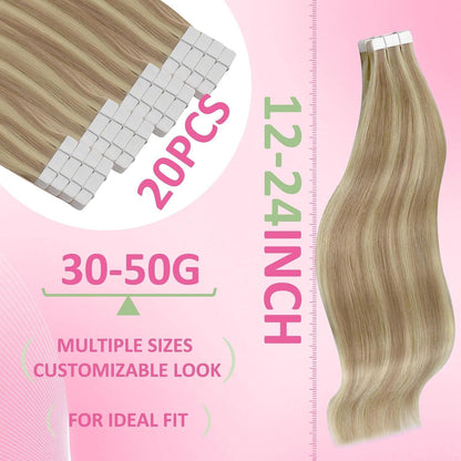 Blond Tape Extensions Echthaar 60 cm – Remy Haare Gerade