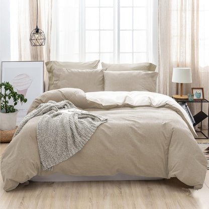 Bettwäsche Baumwolle 2 Teilig Aprikose Stone Washed