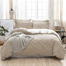 Bettwäsche Set Aprikose 100% gewaschene Baumwolle 155x220cm