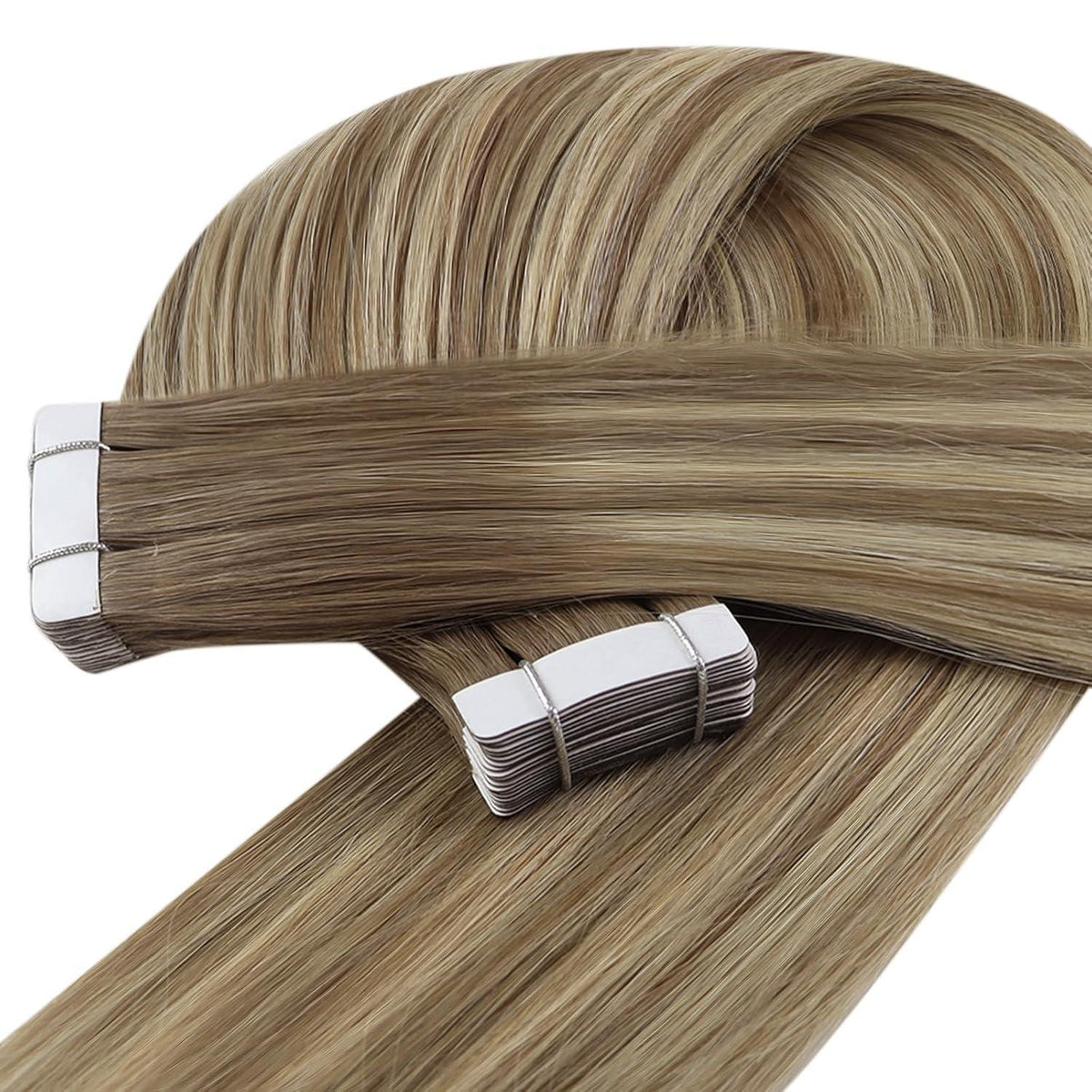 Braune Ombre Tape-in Haarverlängerung Echthaar 50cm