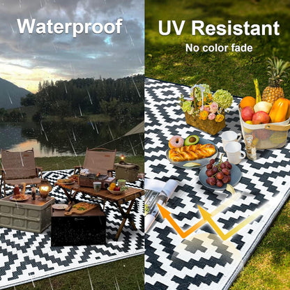 Wetterfester Outdoor Teppich 150x240cm für Balkon und Garten