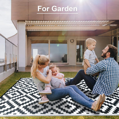 CHOSHOME Wetterfester Outdoor Teppich 150x240CM - Balkon Terrasse Garten