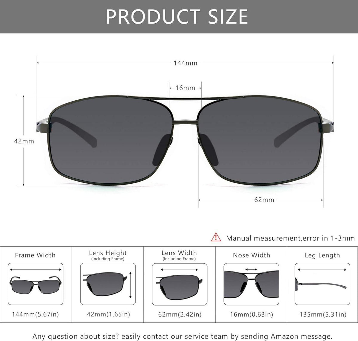 Herren Sonnenbrille Polarisiert Rechteckig Schwarz UV400 CAT 3