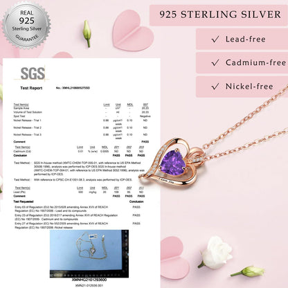 Silber Herz Kette Damen "I love you" Gravur & Geburtsstein