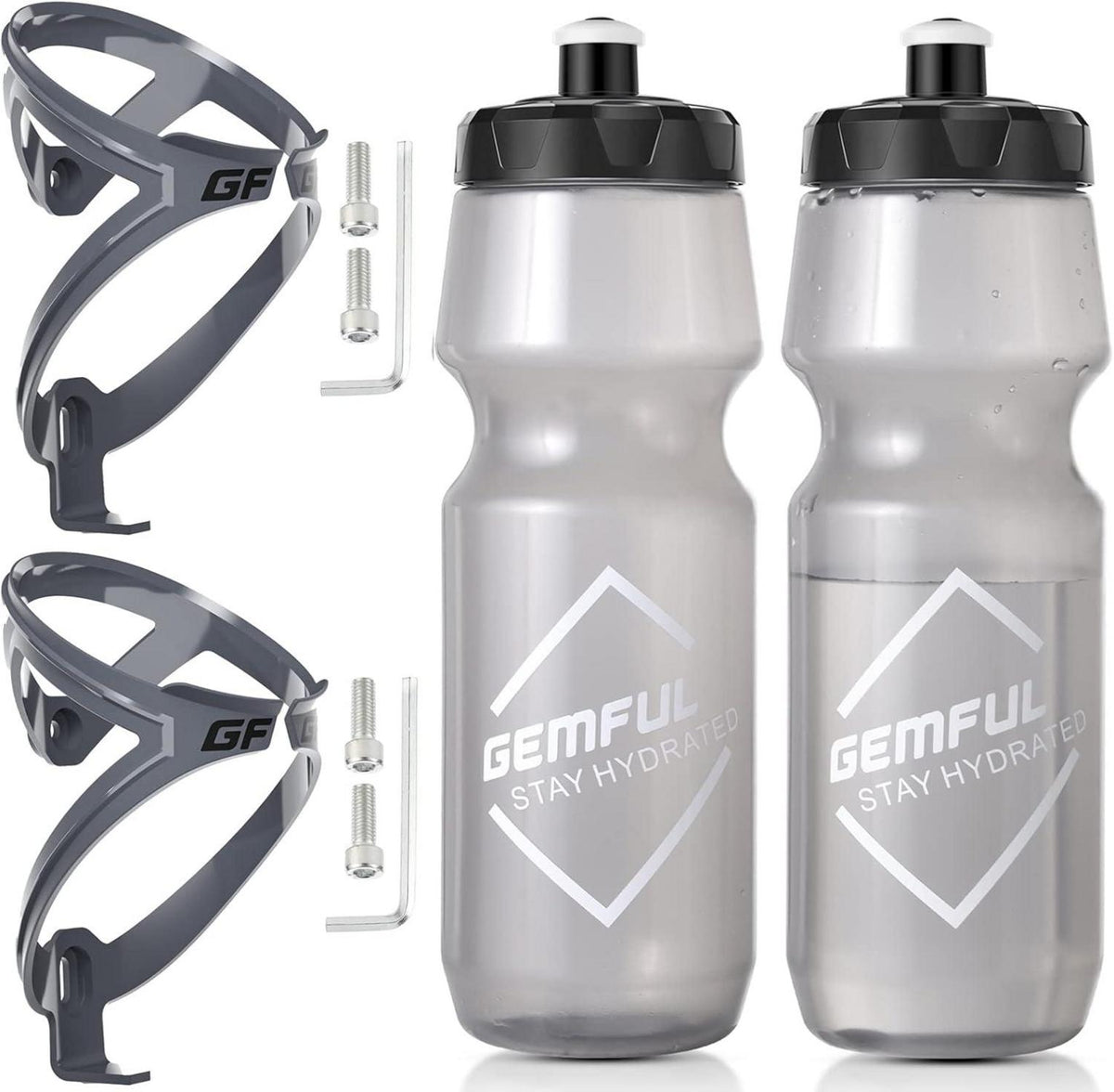 Fahrrad Flaschenhalter mit 750ml Trinkflasche, BPA-frei, 4 Stück
