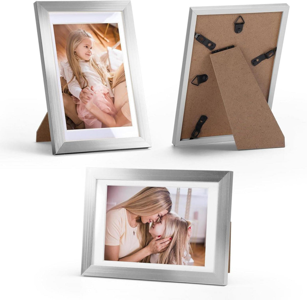 10er Set Silber Bilderrahmen 9x13 cm für Fotos 10x15 cm