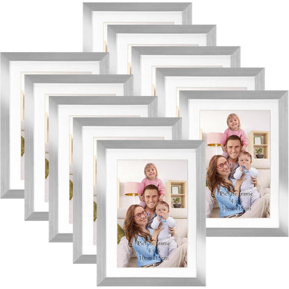 Bilderrahmen Set Silber 10x15 13x18 cm Collage Fotorahmen
