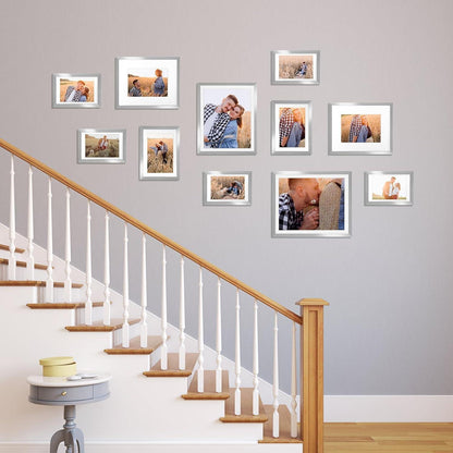 Bilderrahmen Set Silber 10x15 13x18 cm Collage Fotorahmen