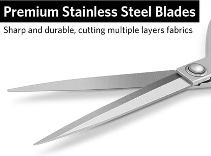 Hochleistungs-Nähschere für Stoff und Leder 20 cm + 26 cm Silber