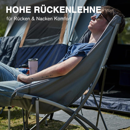 EVER ADVANCED Luxus Campingstuhl Faltbar Gepolstert 6CM Rückenlehne 120KG Belastbar