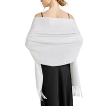 Pashmina Schal Damen Stola Elegant Weiß