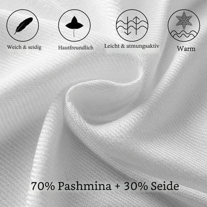 Pashmina Schal Damen Stola Elegant Weiß