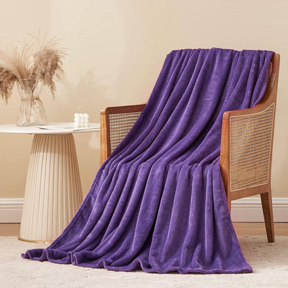 Kuscheldecke Flauschig Violett 150x200 cm XL Warme Sofa Decke