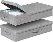 Faltbare Unterbett Aufbewahrungsbox 2er Set 15cm Hoch, Grau