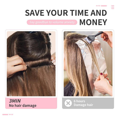 60cm Lange Wellige Haarverlängerung Blond mit Hellblond