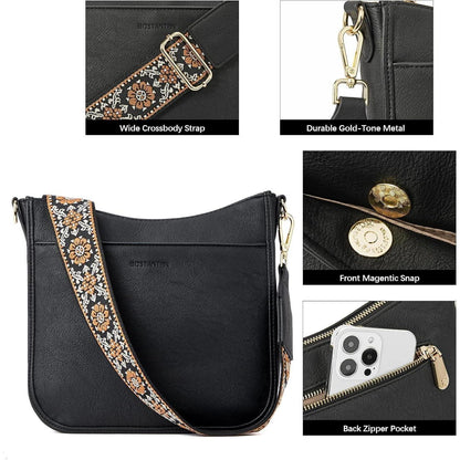 BOSTANTEN Damen Handtasche leder mittelgroß Schultertasche