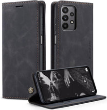 Handyhülle Samsung Galaxy A23 5G Leder Klapphülle Schwarz