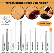 59-teiliges Leder-Nähset mit Nadeln, Ösen, gewachstem Faden