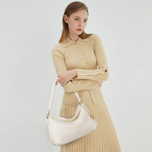 Damen Schultertasche Beige PU Leder Hobo Handtasche