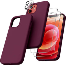 iPhone 12/12 Pro 6,1 Silikon Case 5-in-1 Set inkl. Schutzfolie und