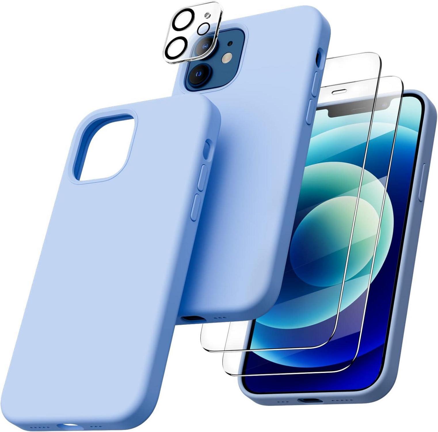iPhone 12 5-in-1 Silikon Case mit Schutzfolie und Kameraschutz