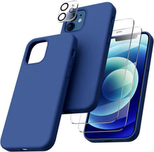 iPhone 12/12 Pro 6,1 Silikon Case + Schutzfolie + Kameraschutz