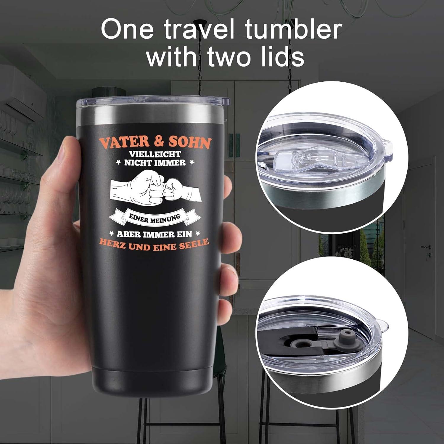 Vater Sohn Geschenk Thermobecher 600ml Edelstahl Becher Set