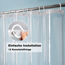 Duschvorhang 180x200 Transparent Magnete Unten Badewanne