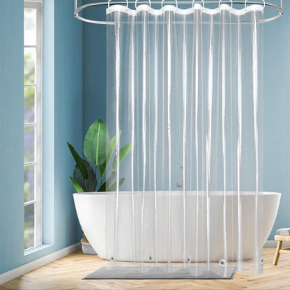 Duschvorhang Transparent 180x200 Wasserdicht mit Magneten und Metallösen