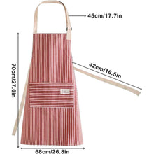 Dunkelrosa Kochschürze mit Tasche, verstellbar, Baumwolle-Leinen