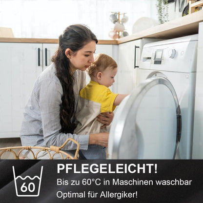 Bettwäsche 135x200 4-teilig Petrol Blau Mikrofaser mit Reißverschluss
