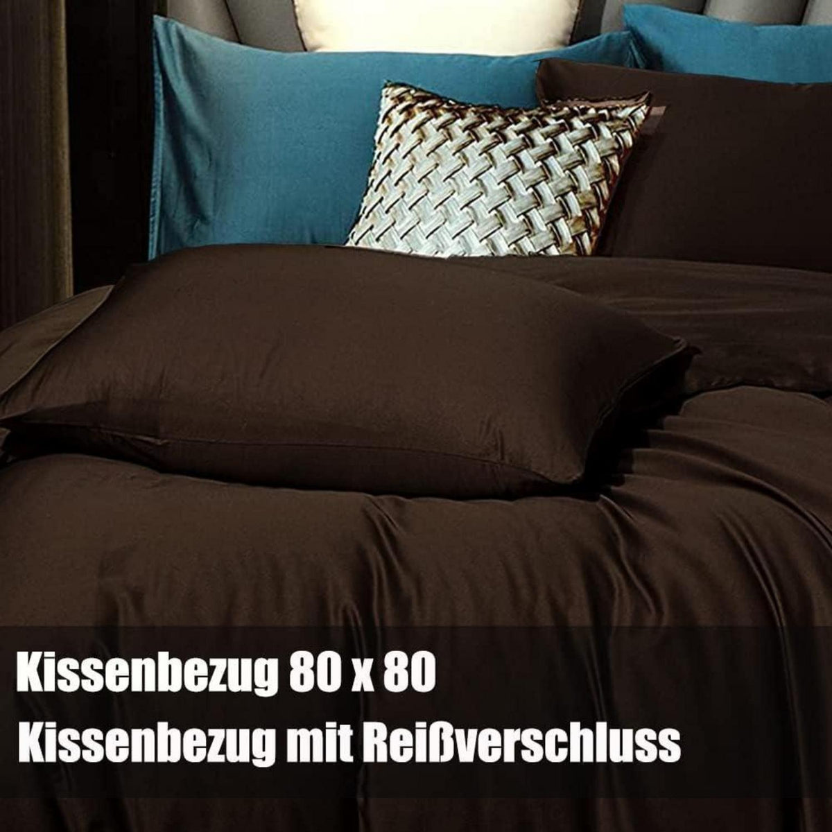 Soifox Bettwäsche Braun 135x200 6tlg. Mikrofaser Reißverschluss