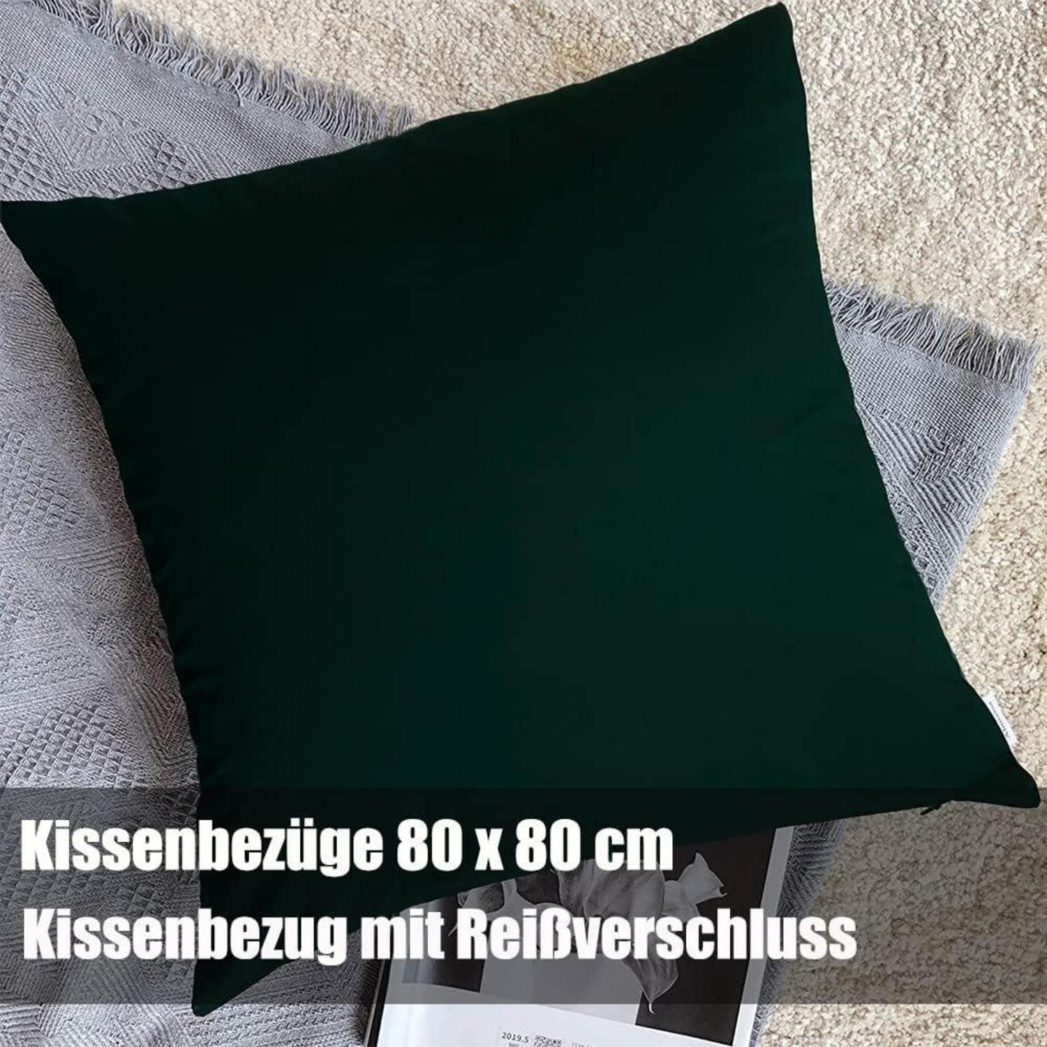 Soifox Bettwäsche Set 155x220 Grün Mikrofaser bügelfrei 1 Bettbezug 1