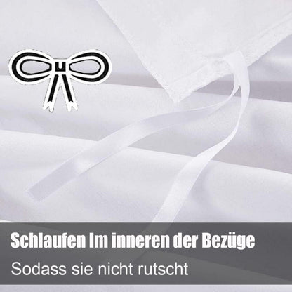 Bettwäsche Set 200x200 Weiß Mikrofaser bügelfrei inkl. 80x80 cm