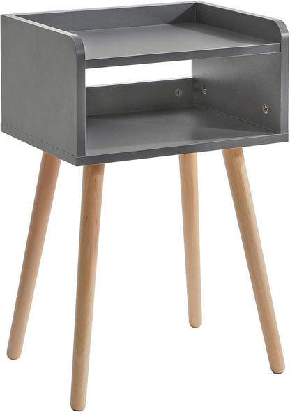 Nachttisch Skandinavisches Design Massiv Holz Beistelltisch Grau