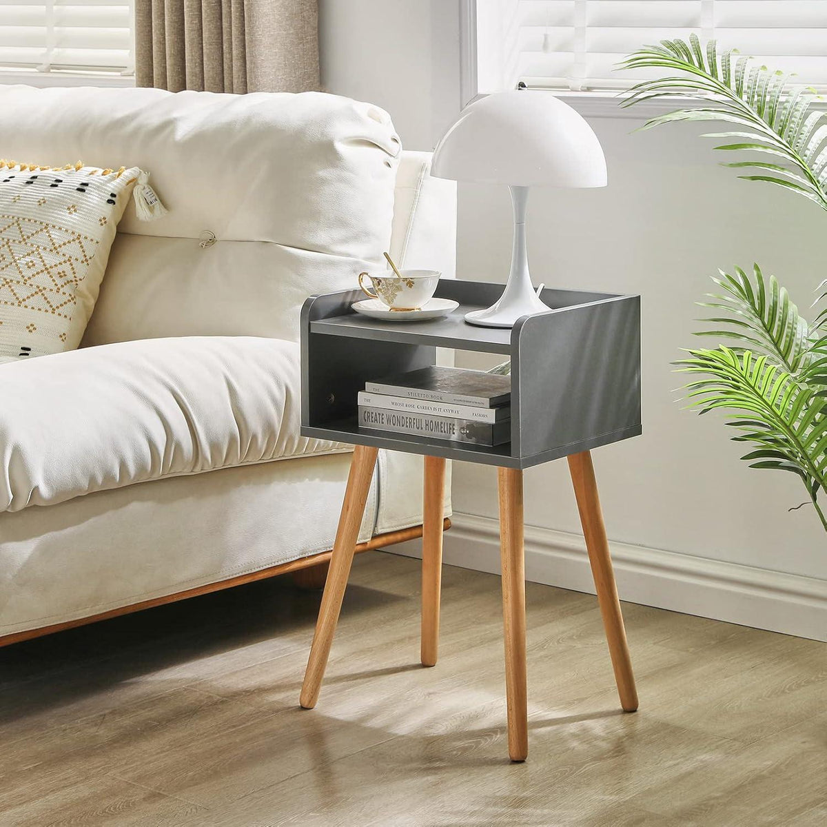 IBUYKE Nachttisch Skandinavisches Design Massiv Holz