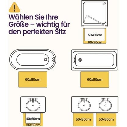 Rutschfeste Badematte 60x90 cm - Saugfähig & Weich, Grün
